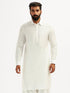 Men's White Viscose Pathani